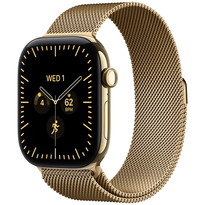 Apple Watch Series 12 Cellular 46mm Titanium Gold Milanese Loop M/L