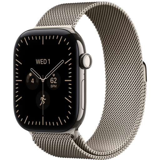 Apple Watch Series 12 GPS + Cellular 46mm Natural Titanium Case Milanese Loop M/L