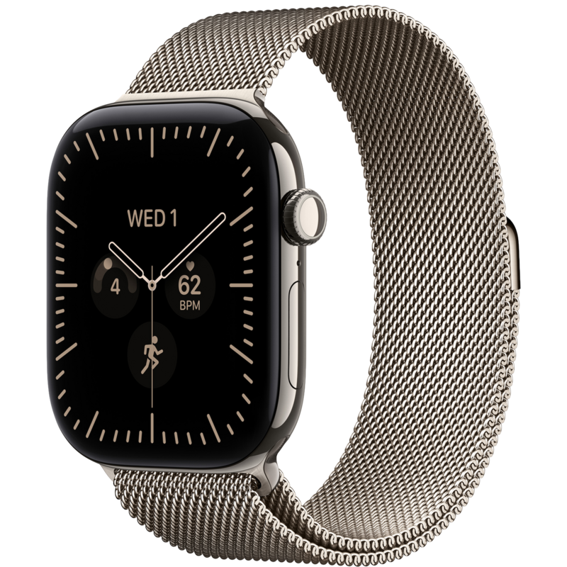 Apple Watch Series 12 GPS + Cellular 46mm Natural Titanium Case Milanese Loop M/L