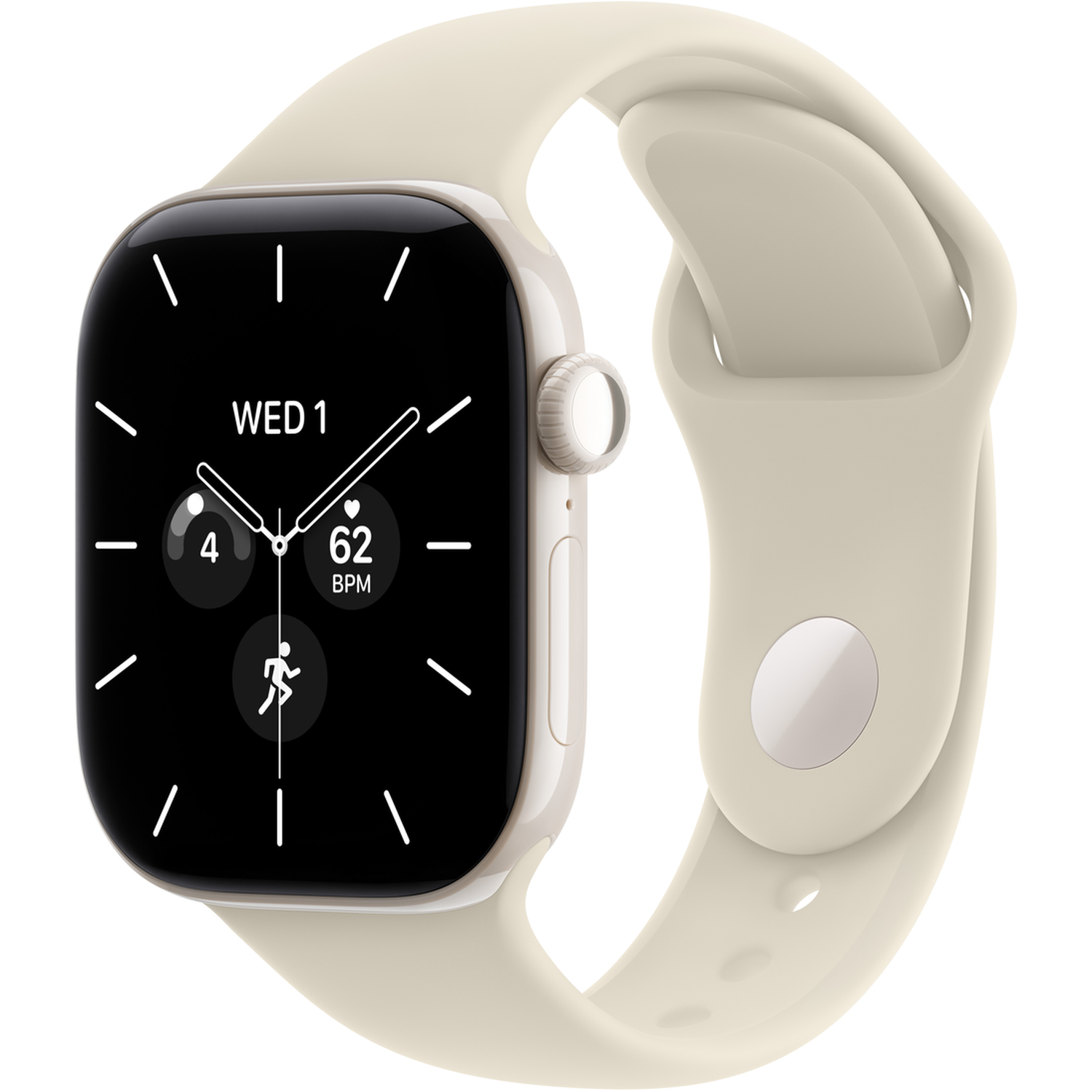 Apple Watch Series 12 GPs + Cellular 42mm - Pearl White Ceramic Case Sport Band M/l Smartwatch Sand