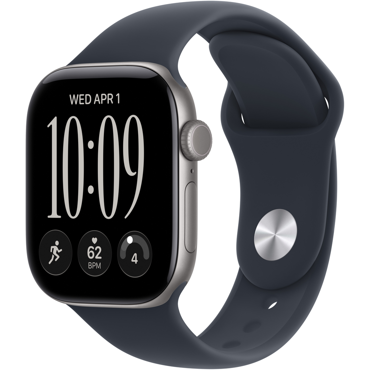 Apple Watch Series 12 GPs + Cellular 42mm - Space Grey Aluminium Case Sport Band S/m Smartwatch Navy Blue