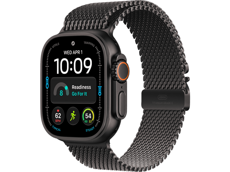 Apple Watch Ultra 4 GPs + Cellular 49mm Black Titanium Case - Milanese Loop L
