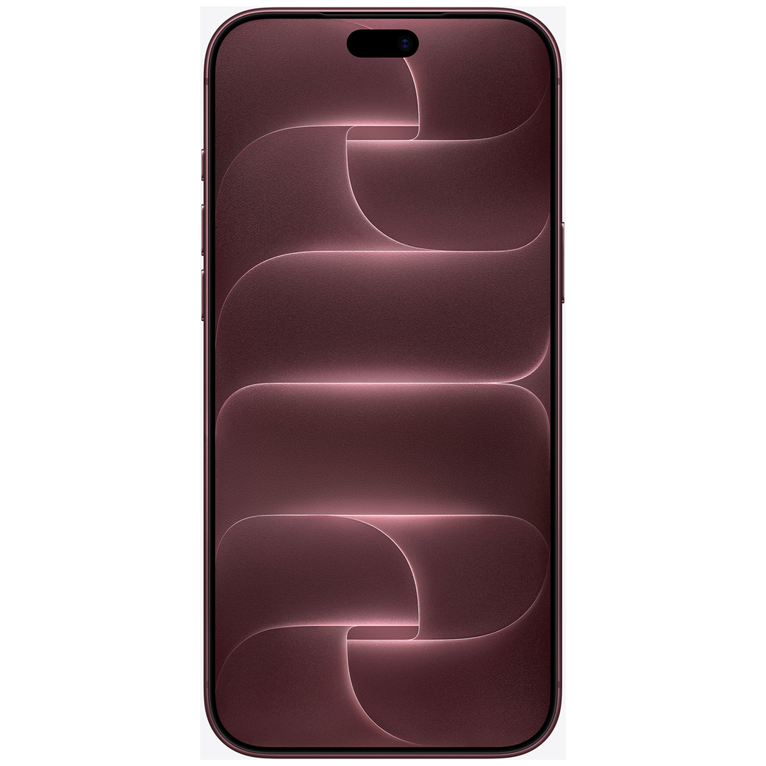 Een smartphone met donkerrood design en golvende lichtlijnen op het scherm.