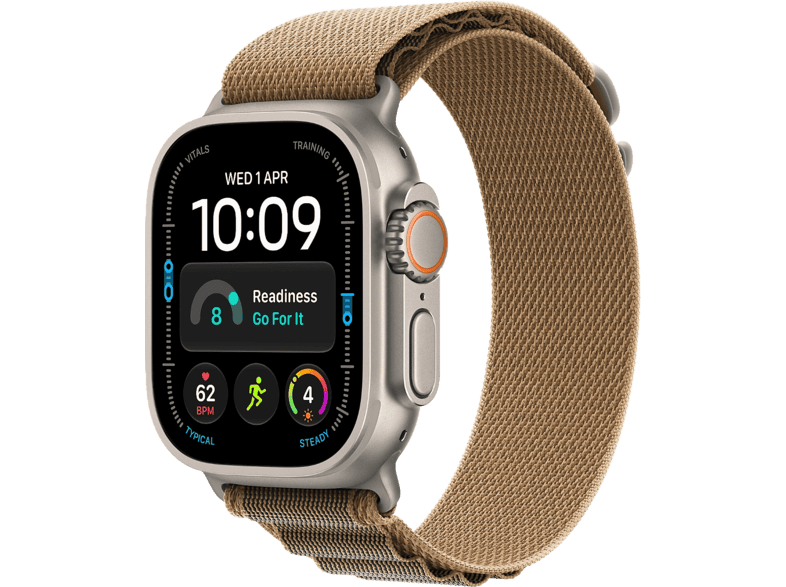 Smartwatch APPLE Watch Ultra 4 GPS + Cellular, koperta 49mm z tytanu w kolorze naturalnym, opaska Alpine pustynnym - rozmiar M MJAF4QP/A