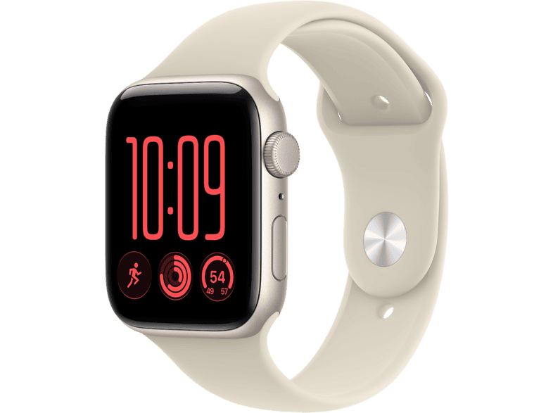 Apple Watch SE 3 (2026), GPS+CEL, 40 mm, Caja de aluminio Blanco estrella, Correa deportiva Arena, Talla M/L, Siri AI