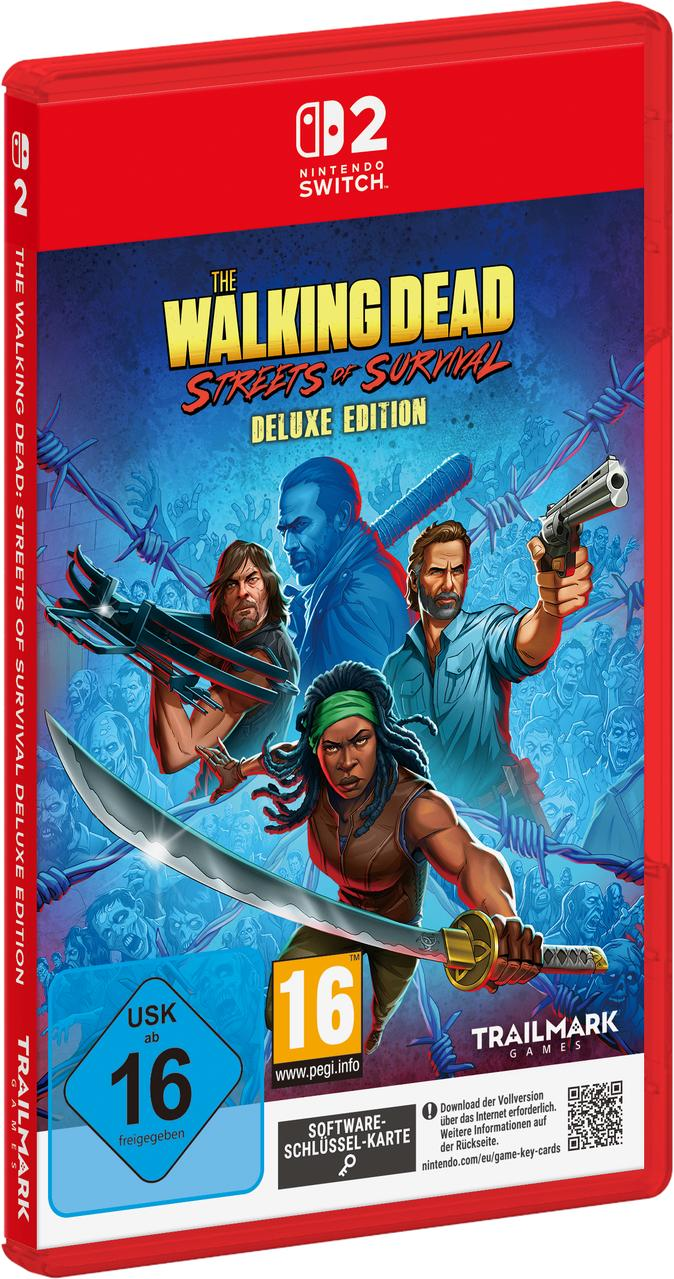Spielhülle für Nintendo Switch mit The Walking Dead: Streets of Survival Deluxe Edition und Charakteren.