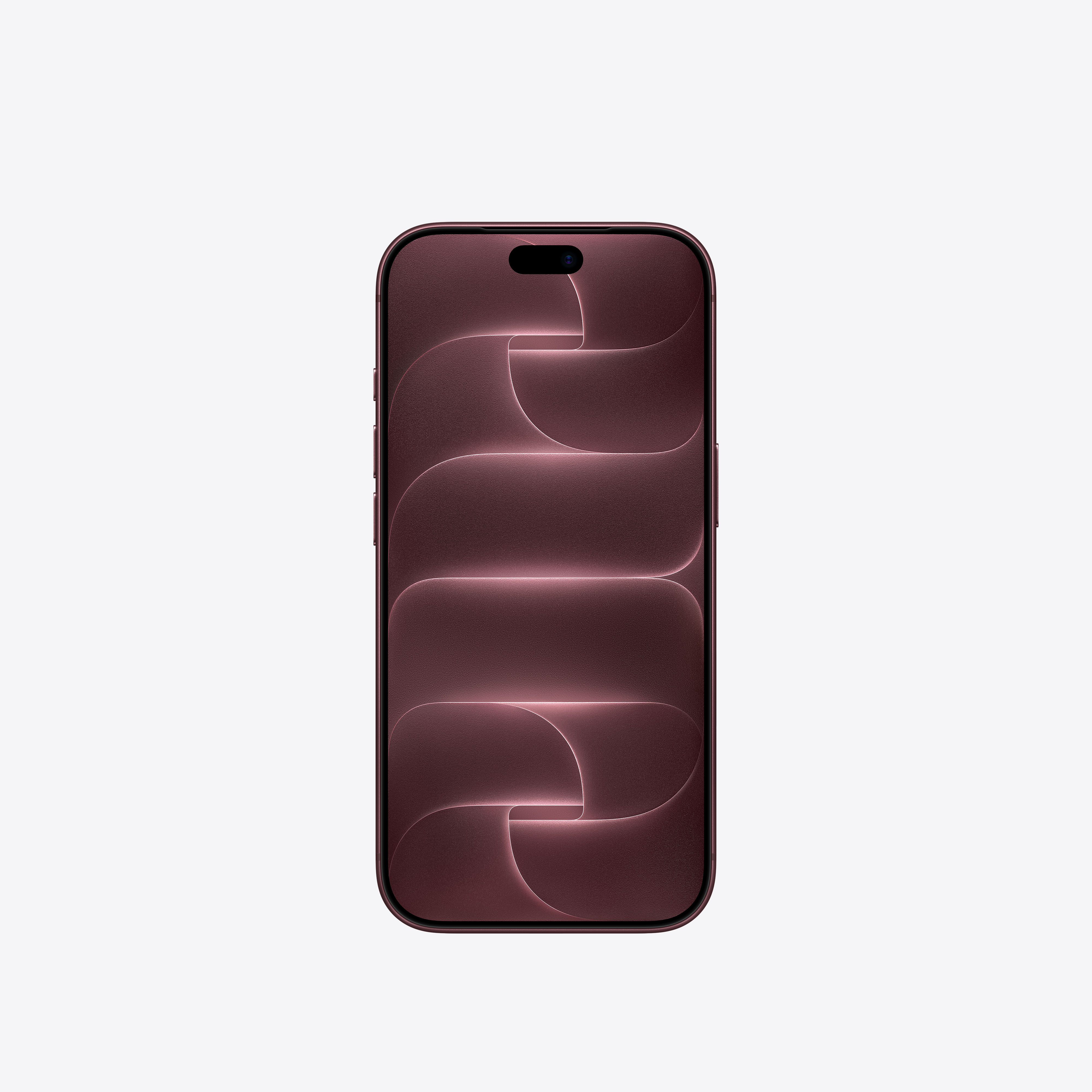 Ein Smartphone mit dunklem Gehäuse und gewelltem Muster auf dem Bildschirm vor hellem Hintergrund.