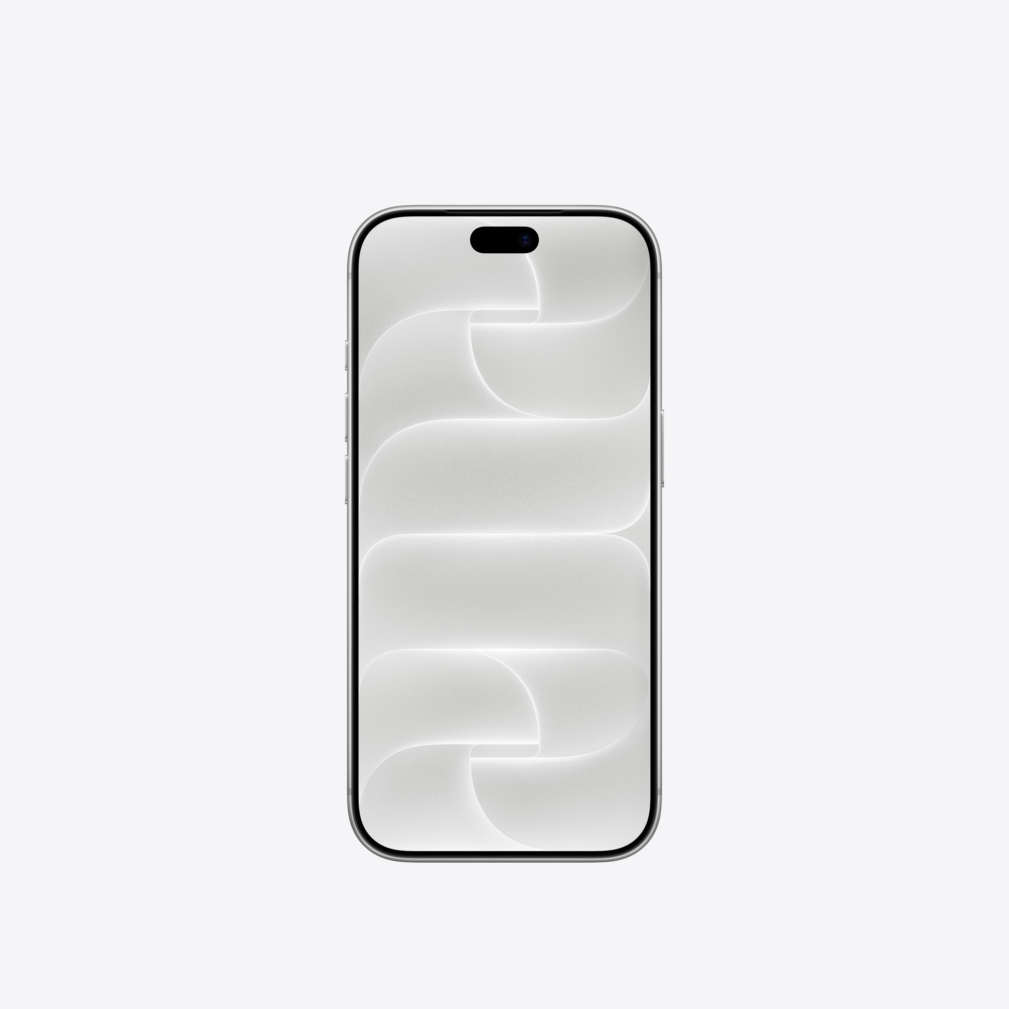 Smartfon z białym, teksturowanym wzorem na ekranie na jasnym tle.