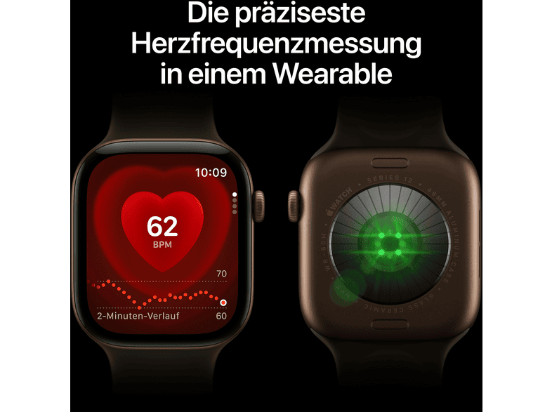 Apple Watch Series 12 GPS 42mm Schwarz Aluminum mit Sport Band - S/M, Schwarz; Smartwatch — Foto 2 von 5