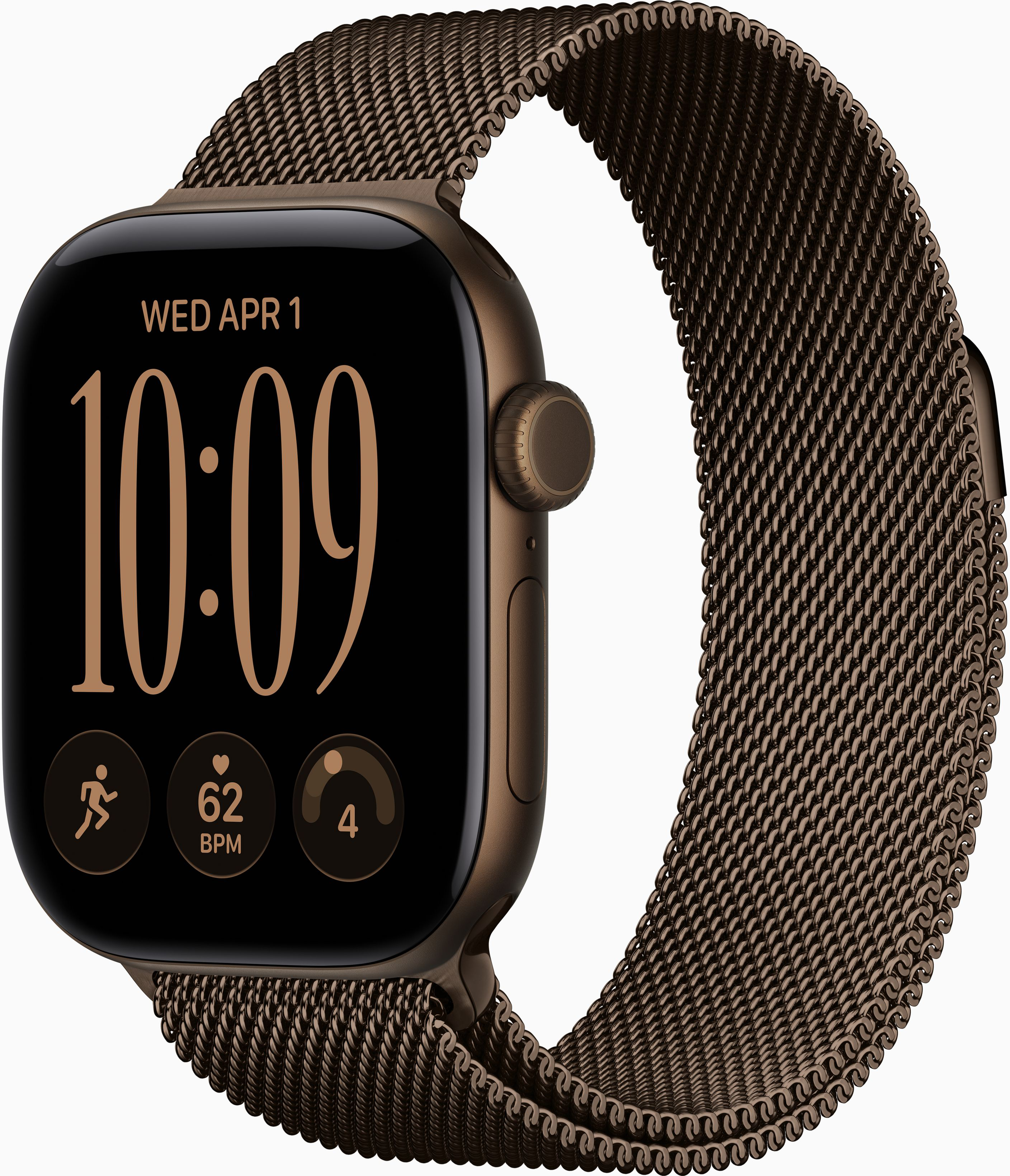 APPLE Watch Series 12 GPS, 42 mm-es sötét bronzszínű alumíniumtok, milánói szíj (MKDC4MP/A)
