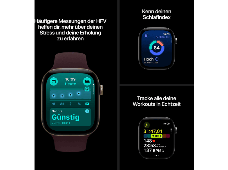 Apple Watch Series 12 GPS 42mm Dunkelbronze Aluminum mit Sport Band - M/L, Oliv; Smartwatch — Foto 4 von 5