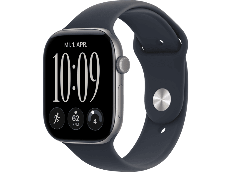 Apple Watch Series 12 GPS 46mm Space Grau Aluminum mit Sport Band - M/L, Navyblau; Smartwatch