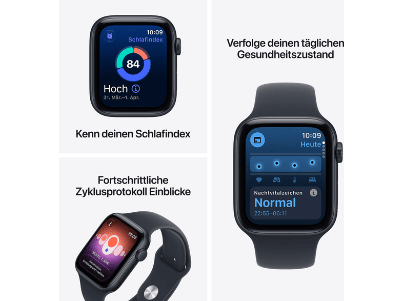 Apple Watch SE 3 (2026) GPS 40mm Starlight Aluminium Case mit Sand Sport Band, M/L; Smartwatch — Foto 2 von 5