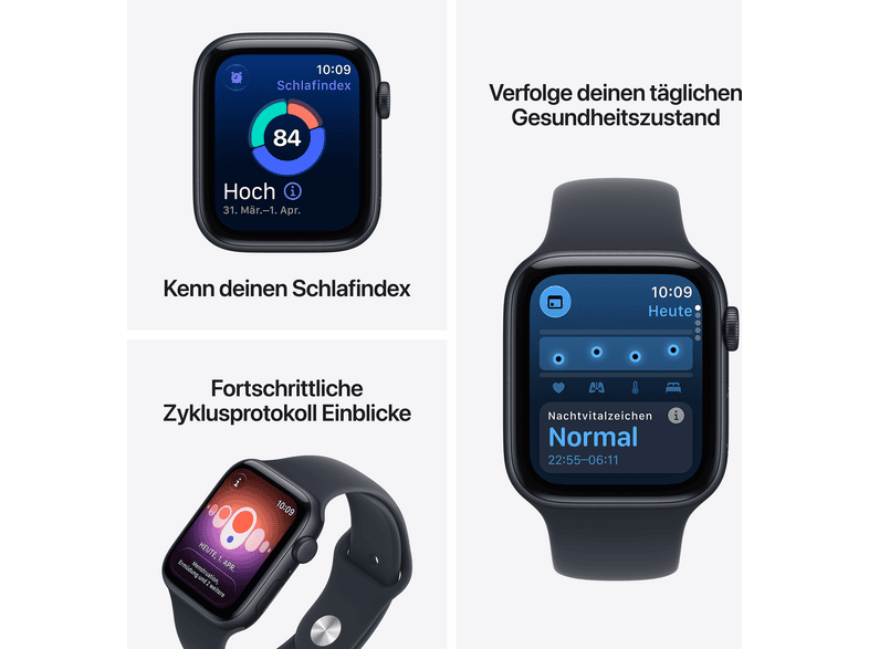 Apple Watch SE 3 (2026) GPS + Cellular 40mm Starlight Aluminium Case mit Sand Sport Band, M/L; Smartwatch — Foto 2 von 5