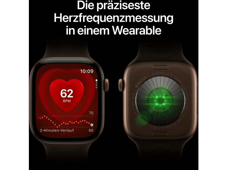 Apple Watch Series 12 GPS + Cellular 42mm Dunkelbronze Aluminum mit Sport Band - S/M, Oliv; Smartwatch — Foto 2 von 5