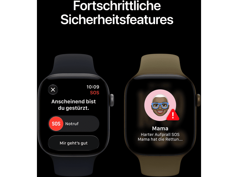 Apple Watch Series 12 GPS + Cellular 46mm Schwarz Aluminum mit Sport Band - M/L, Schwarz; Smartwatch — Foto 5 von 5