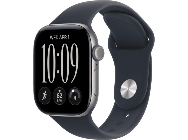 APPLE Watch Series 12 (GPS) 42 mm Smartwatch Aluminium, 150 - 200 (M/L), Space Gray Aluminium Case/Navy Blue Sport Band