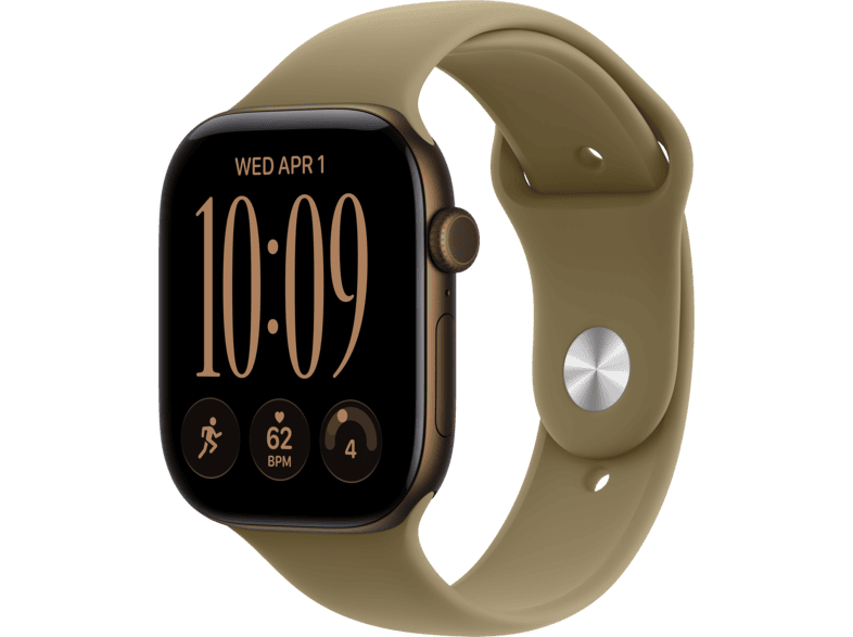 APPLE Watch Series 12 (GPS) 46 mm Smartwatch Aluminium, 140 - 190 (S/M), Dark Bronze Aluminium Case/Olive Sport Band