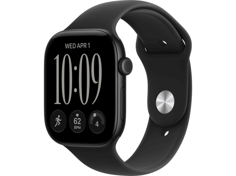 APPLE Watch Series 12 (GPS) 46 mm Smartwatch Aluminium, 140 - 190 (S/M), Black Aluminium Case/Black Sport Band