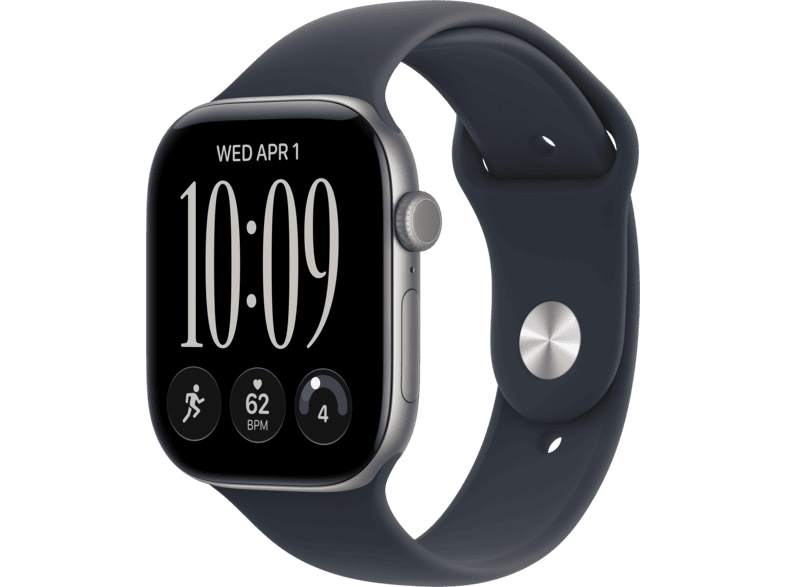APPLE Watch Series 12 (GPS) 46 mm Smartwatch Aluminium, 140 - 190 (S/M), Space Gray Aluminium Case/Navy Blue Sport Band