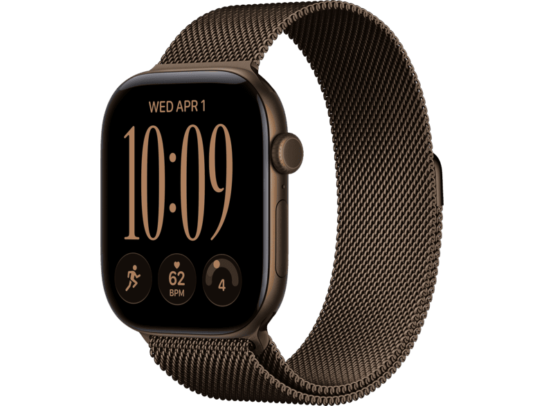 APPLE Watch Series 12 (GPS) 46 mm Smartwatch Aluminium, 130 - 180 (S/M), Dark Bronze Aluminium Case/Dark Milanese Loop