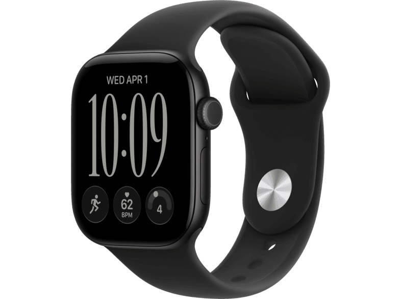 APPLE Watch Series 12 (GPS + Cellular) 42 mm Smartwatch Aluminium, 150 - 200 (M/L), Black Aluminium Case/Black Sport Band