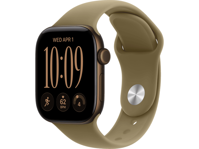 APPLE Watch Series 12 (GPS + Cellular) 42 mm Smartwatch Aluminium, 150 - 200 (M/L), Dark Bronze Aluminium Case/Olive Sport Band