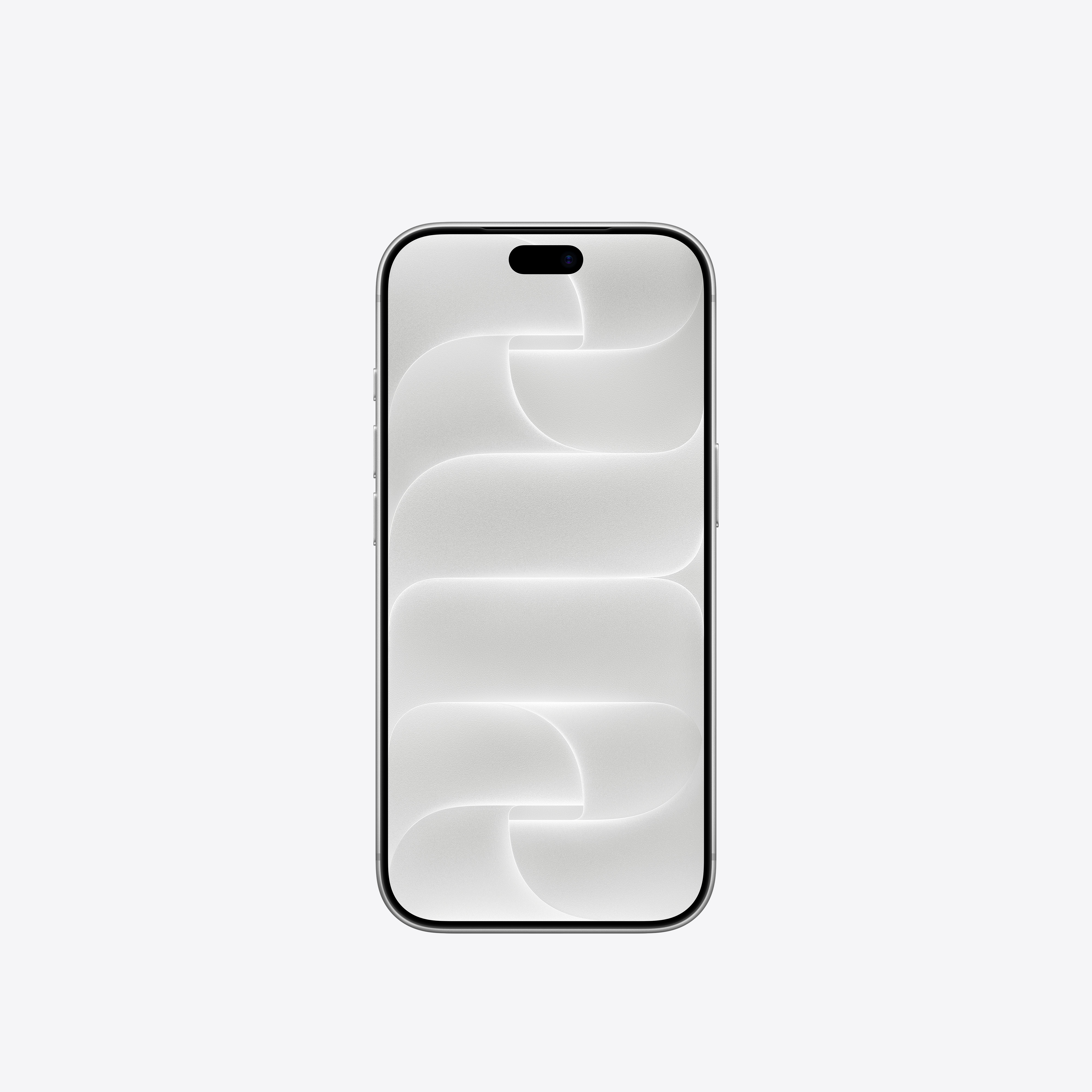 Ekranında beyaz dokulu dalga deseni olan ve açık renkli bir arka plan önünde duran akıllı telefon.