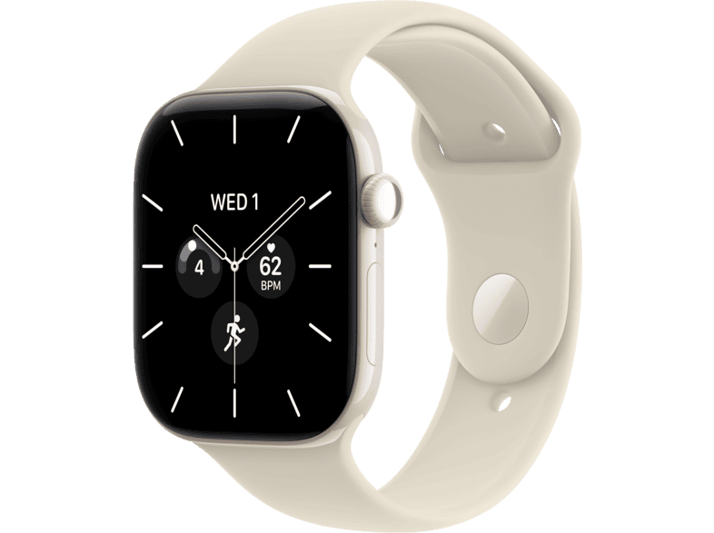 APPLE Watch Series 12 (GPS + Cellular) 46 mm Smartwatch Keramik, 160 - 210 (M/L), Pearl White Ceramic Case/Sand Sport Band