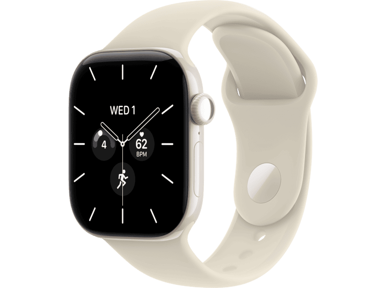 APPLE Watch Series 12 (GPS + Cellular) 42 mm Smartwatch Keramik, 150 - 200 (M/L), Pearl White Ceramic Case/Sand Sport Band