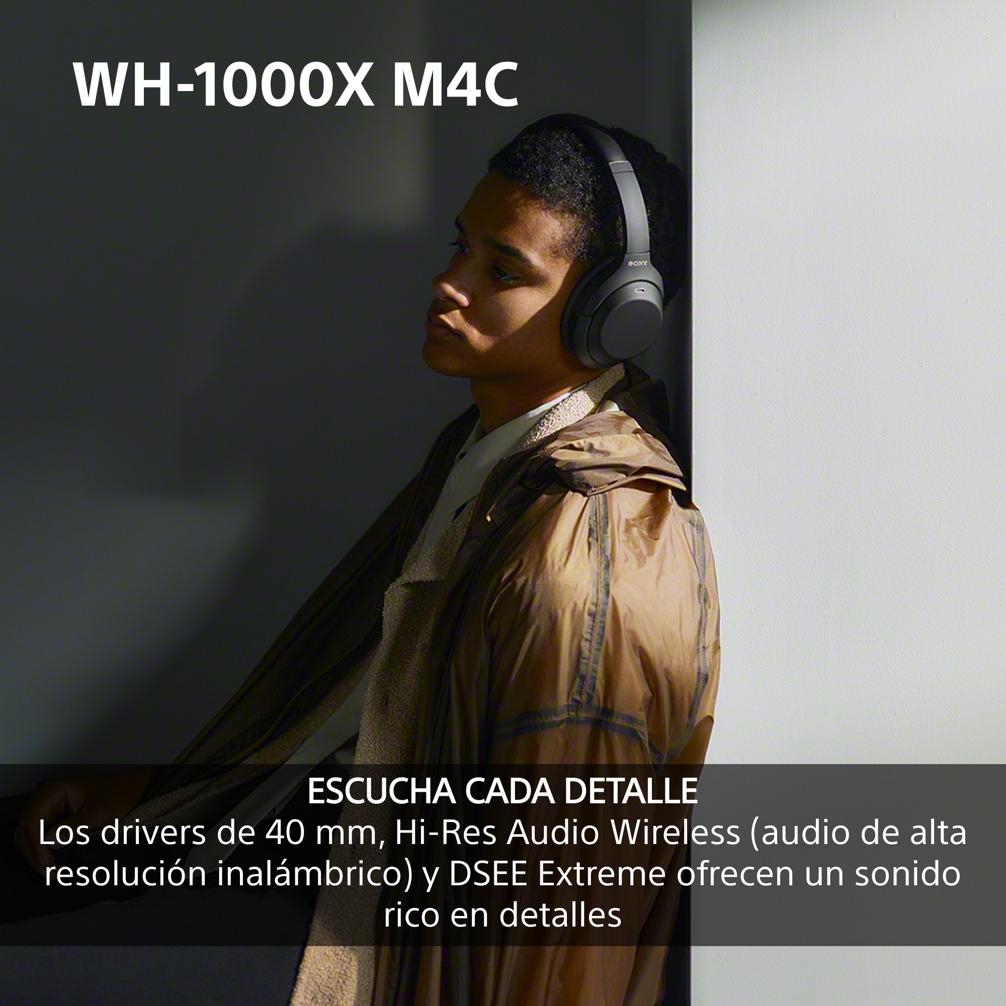 Escucha cada detalle. Los drivers de 40mm, Hi-Res Audio Wireless y DSEE Extreme ofrecen un sonido rico en detalles.