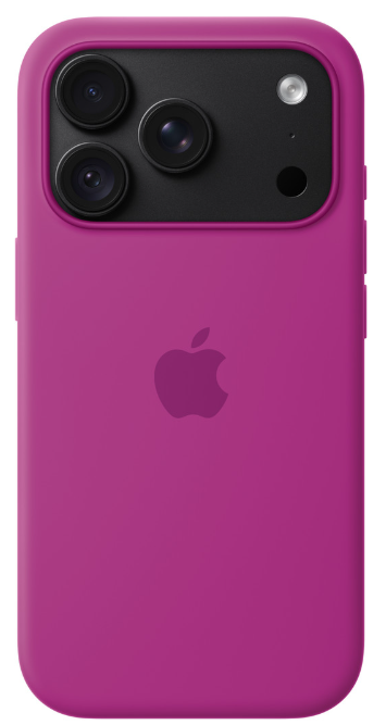 Różowy tył iPhone'a z trzema aparatami w czarnym module i logo Apple.