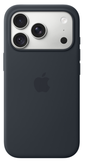 Ciemny smartfon z logo Apple i potrójnym aparatem z tyłu.