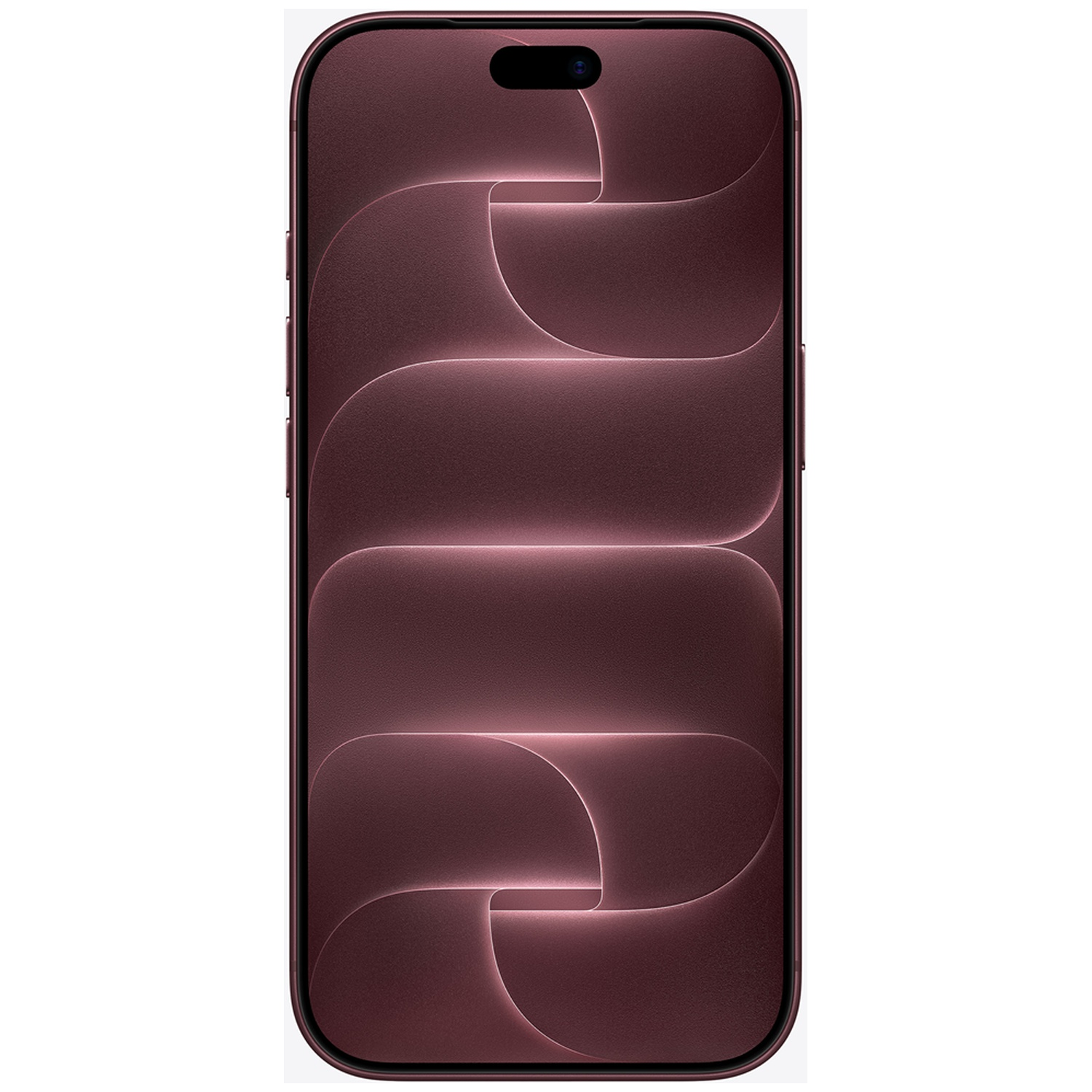 Vooraanzicht van een moderne smartphone met een donkerrode, gebogen patroonontwerp op het scherm.