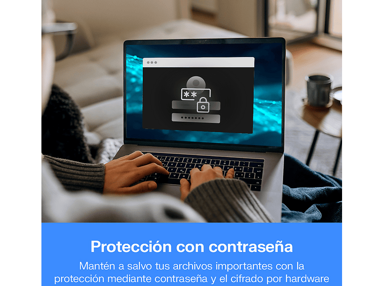 Disco duro externo 2 TB - Western Digital WD My Passport, Portátil, HDD, USB 3.2, Funciona con Chromebook, Azul – imagen 2