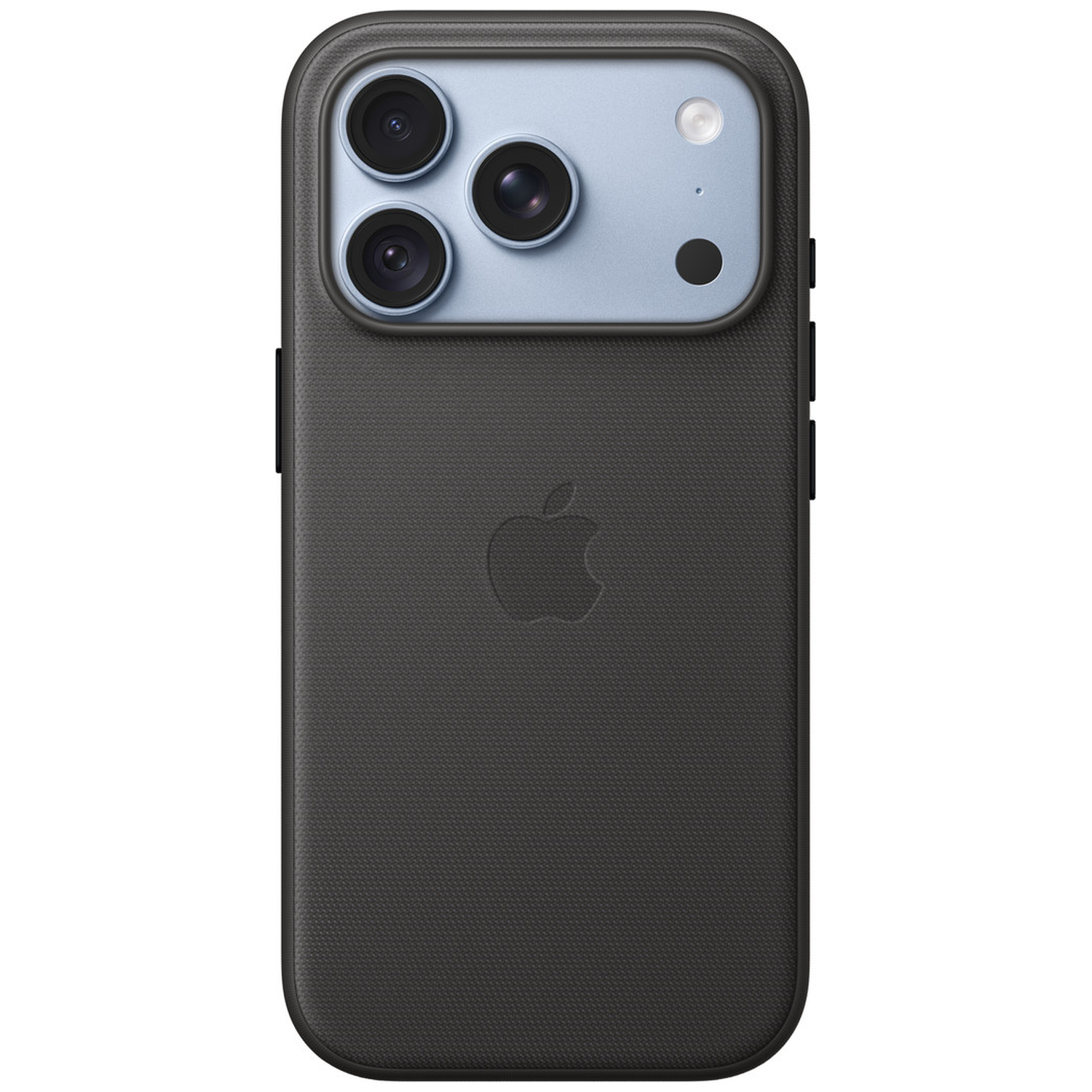Dos d'un smartphone gris dans une coque avec triple capteur photo et logo Apple.
