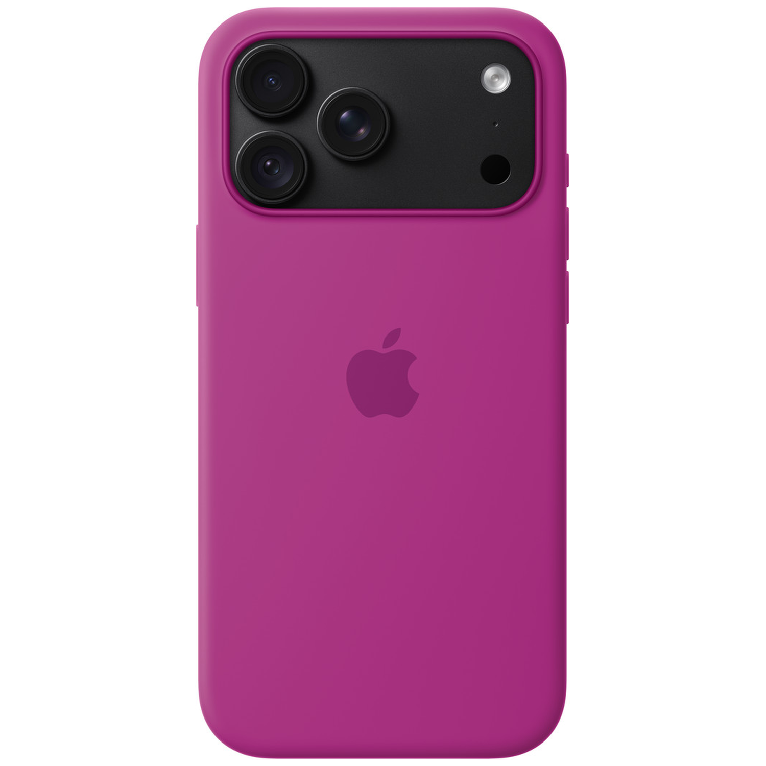 Dos d'un smartphone rose avec trois caméras, un flash et le logo Apple.