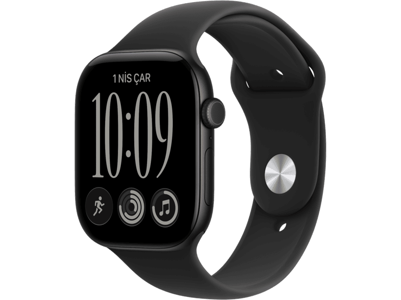 APPLE Watch Series 12 GPS + Cellular 42mm - Siyah Alüminyum Kasa - Siyah Spor Kordon - S/M