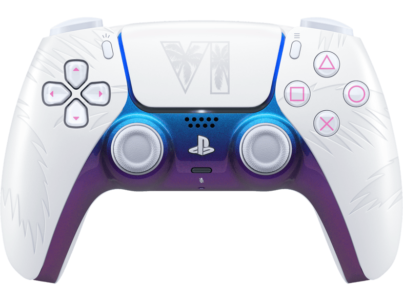 SONY PS PlayStation DualSense® - Grand Theft Auto VI White Limited Edition Wireless-Controller Weiss/Blau/Violett für 5, PC, MAC, Android, iOS