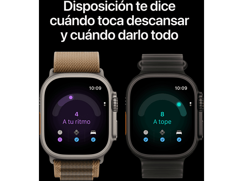 Apple Watch Ultra 4 (GPS + Cellular) - Caja de titanio negro de 49 mm - Correa Loop Trail burdeos - Talla M/L – imagen 2