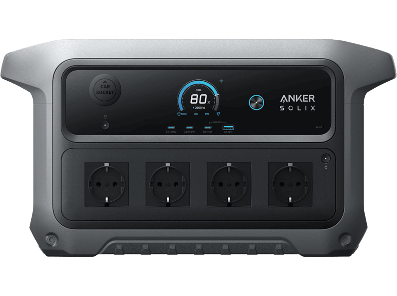Estación de energía - Anker SOLIX C2000 Gen 2, Portátil, Carga ultrarrápida, 4000 W potencia máxima, Diseño compacto, Negro