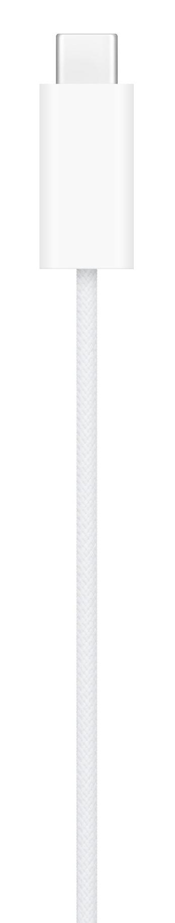 Biały kabel USB-C na białym tle.