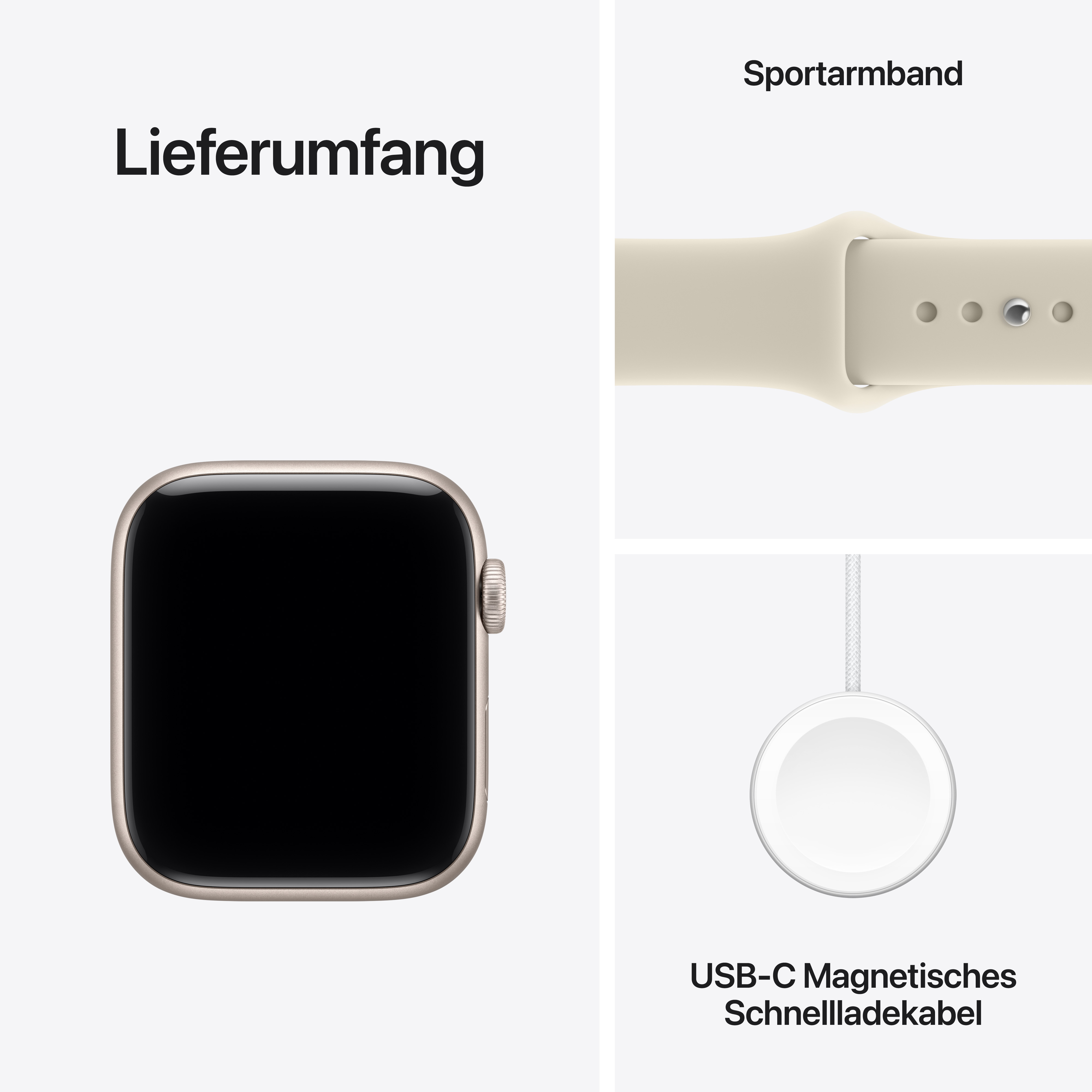 Contenuto: Apple Watch, cinturino sportivo e cavo di ricarica rapida magnetica USB-C.