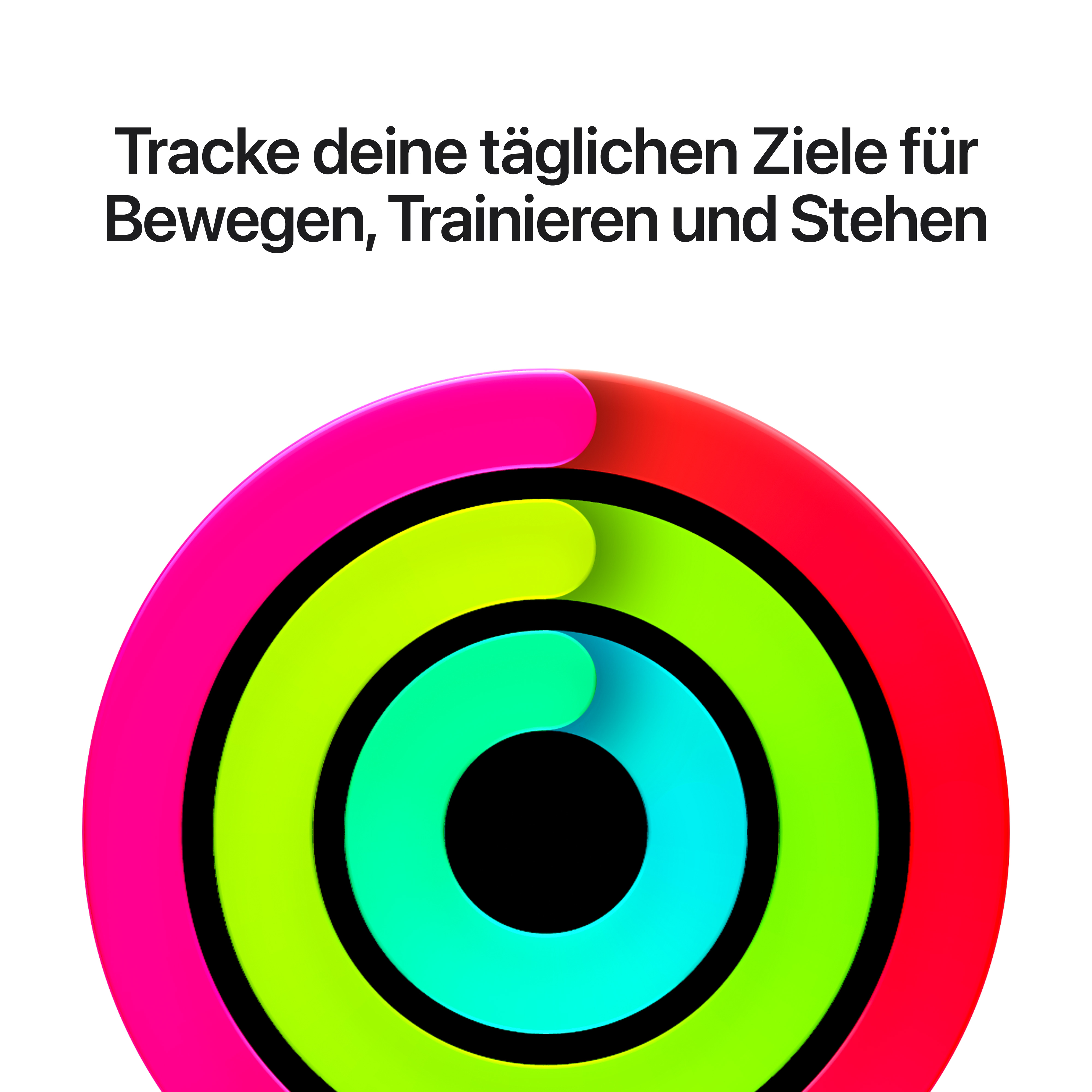 Grafica di fitness ad anello con testo in tedesco in alto.