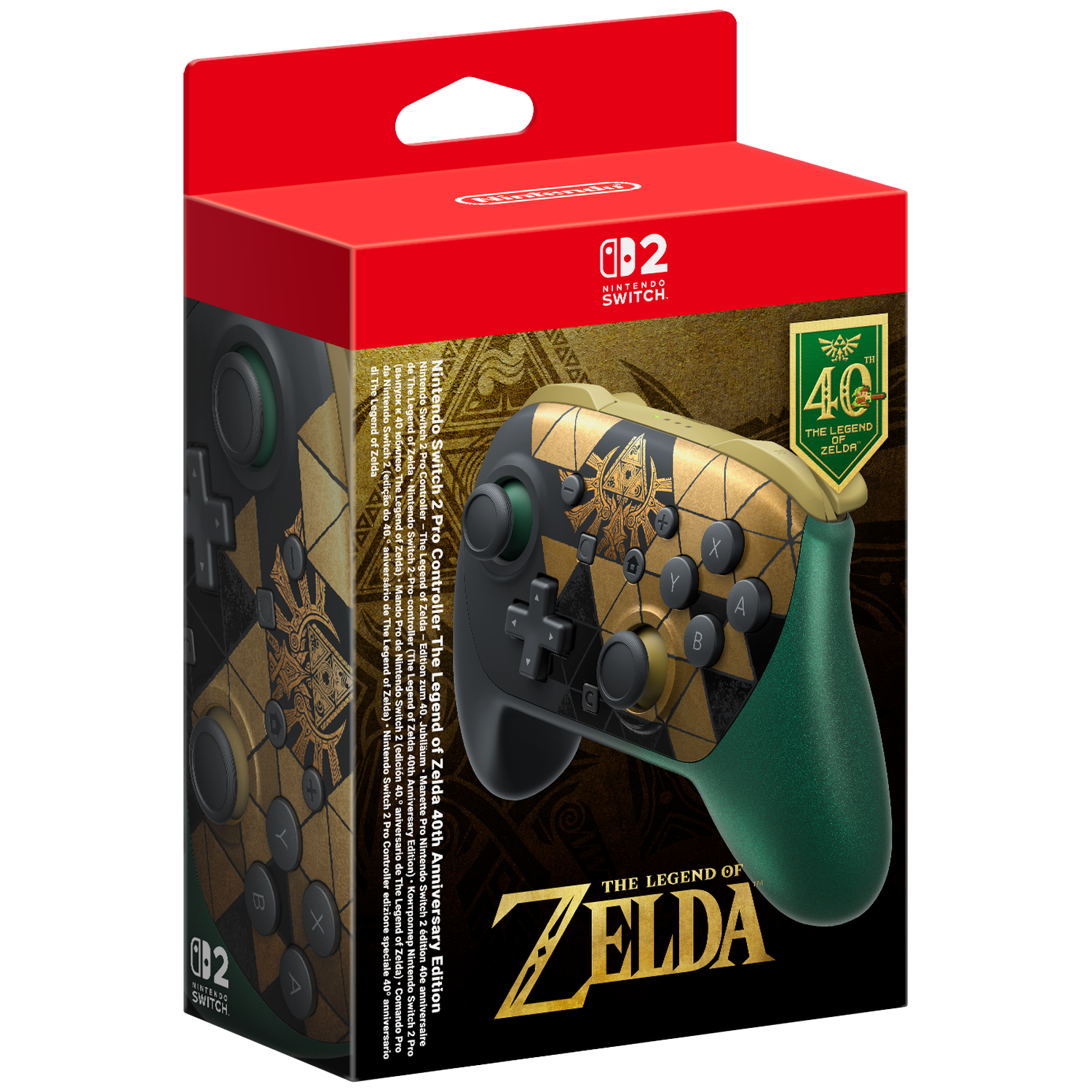 Nintendo The Legend Of Zelda: Ocarina Time - 40th Anniversary Limited Edition Controller Nintendo Switch 2 Goud & Groen