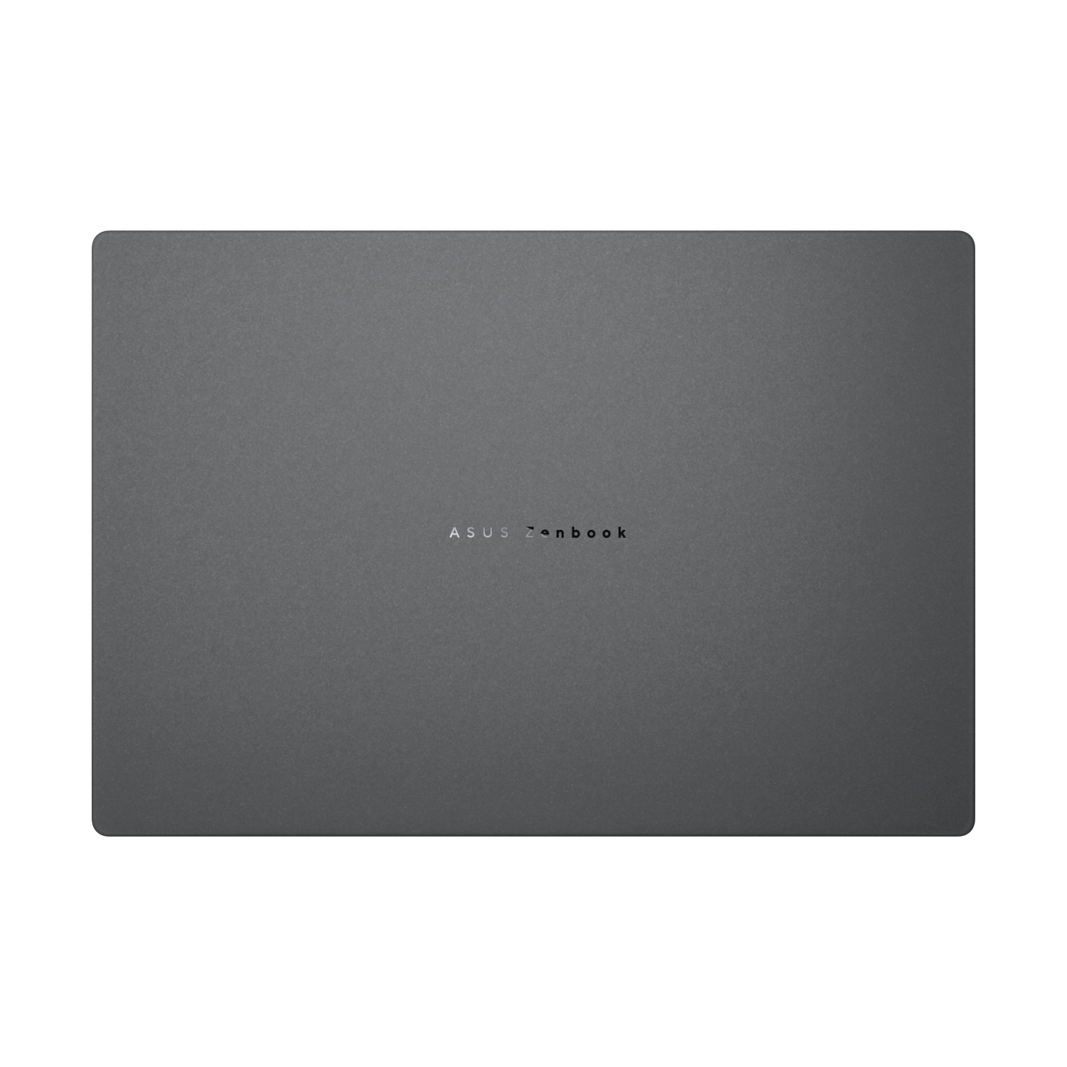Laptop Asus Zenbook grigio chiuso su sfondo bianco.
