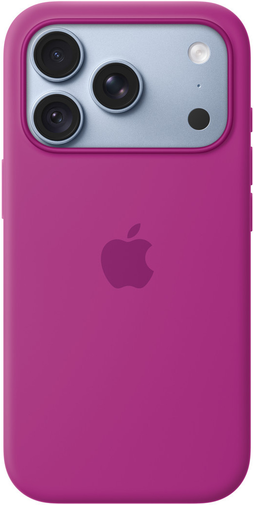 Rózsaszín okostelefon tok hátulja Apple logóval és háromkamerás rendszerrrel.