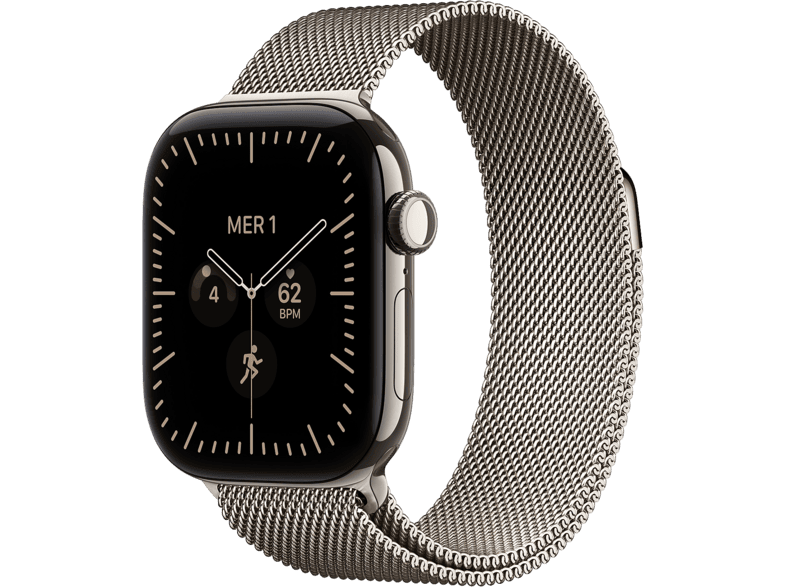 APPLE Watch Series 12 GPS + Cellular, Cassa 42mm in Titanio Naturale con Loop maglia milanese
