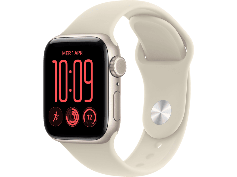APPLE Watch SE 3 GPS + Cellular, Cassa 40 mm in alluminio galassia con Cinturino Sport sabbia - S/M