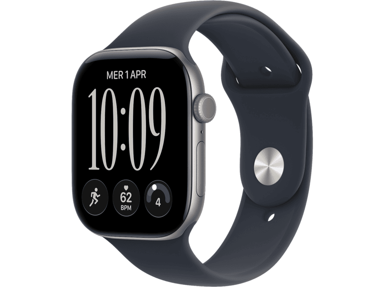 APPLE Watch Series 12 GPS + Cellular, Cassa 46mm in Alluminio Grigio Siderale con Cinturino Sport blu marino - M/L